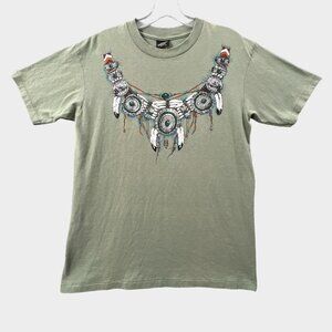 Vintage Diamond Dust Dream Catcher T Shirt Mens Large Green Single Stitch USA